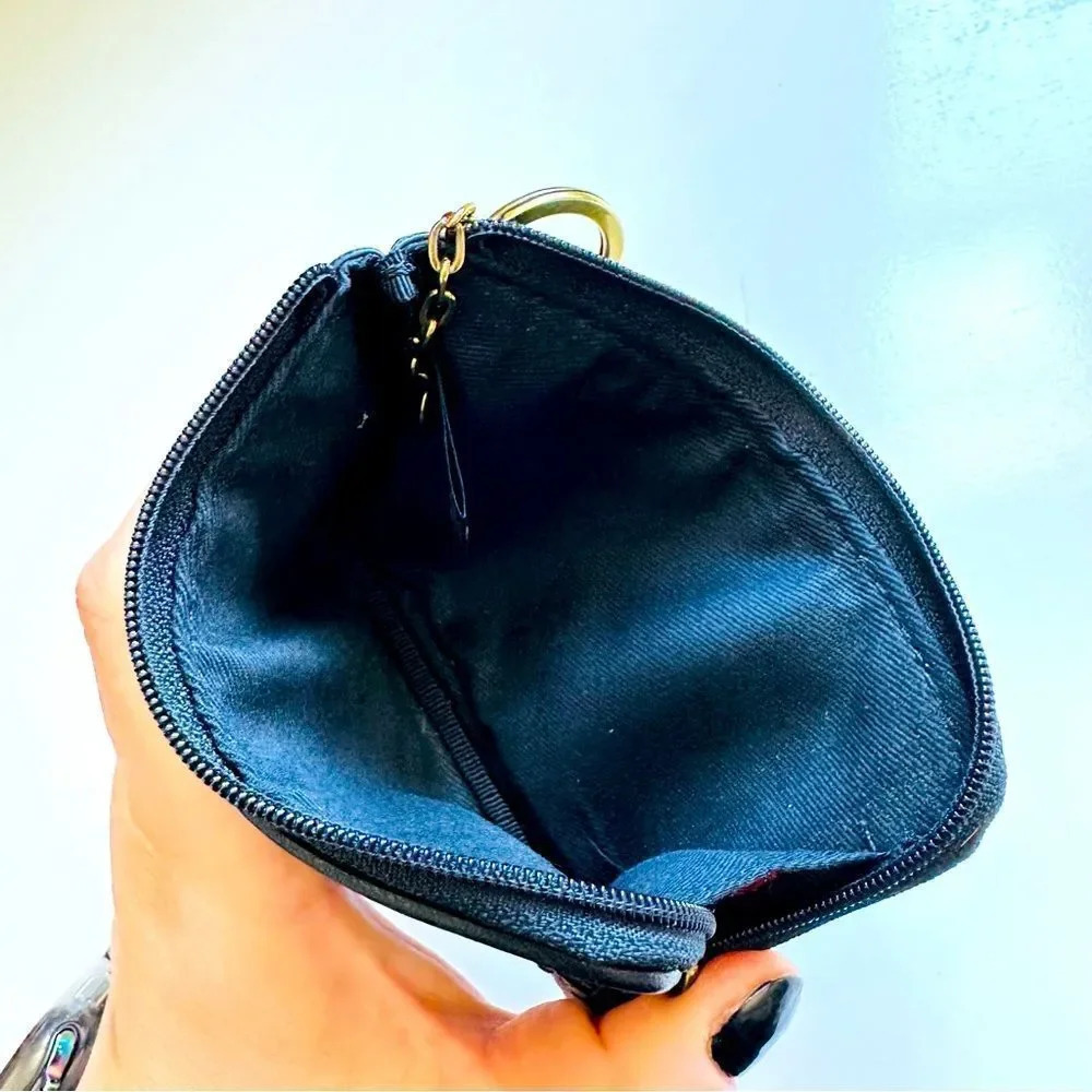 Fossil Leather Meatllic Studded Patchwork Key Pou… - image 6